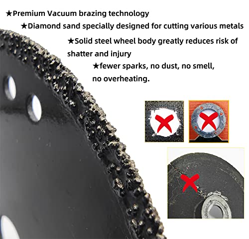 3Pack Diamond Cut Off Wheels, 3 Inch(75MM) Metal Cutting Wheel with 3/8 Inch(9.5MM) Arbor, Diamond Disc with 5000+ Cuts on Rebar, Steel, Iron and OA-BRES