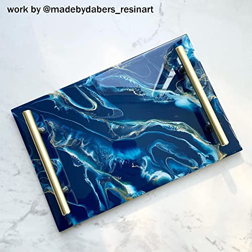 ResinWorld Silicone Resin Molds, 1 Pcs Large Resin Tray Mold + 4 Pack Geode Agate Coaster Molds + Large Tray Mold with Handles ResinWorld