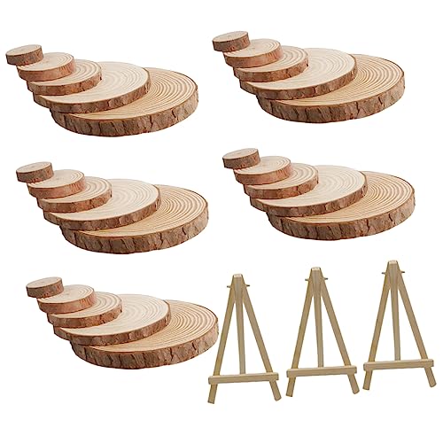 TEHAUX 200 pcs Oval Wood Chips Unfinished Wood Shapes for Crafts DIY  Unfinished Wood Slice Oval Wood Slices Craft Supplies & Materials Blank  Wood chip