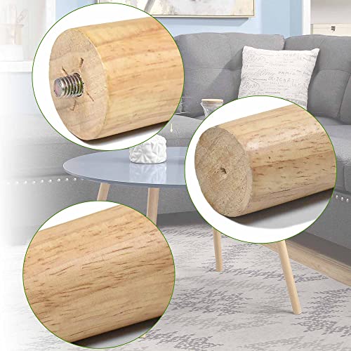 Sopicoz Table Legs 16 inch Wood Furniture Legs for Coffee Table End Table Mid-Century Modern DIY Furniture Tapered Natural Threaded M8 Hanger Bolts Sopicoz