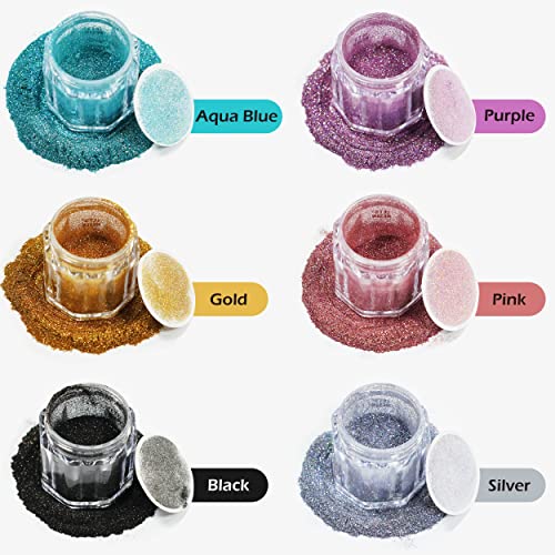 LET'S RESIN 0.08mm Holographic Glitter, Ultra Fine Glitter for Epoxy Resin/Resin Molds, Sparkle Saturated Color Glitter Powder for Nail Art, Slime, LET'S RESIN