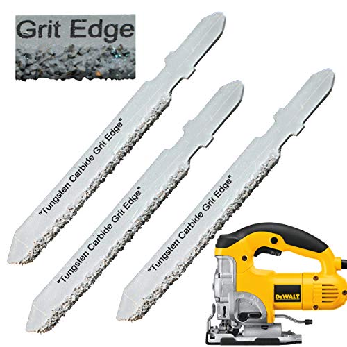 Cement Board Jigsaw Blades Set 3 T Shank Carbide Jigsaw Blades Cement Board Jigsaw Blades for Plexiglass Lexan Hardie Board Siding Plaster Drywall The Amazing Tile And Glass Cutter