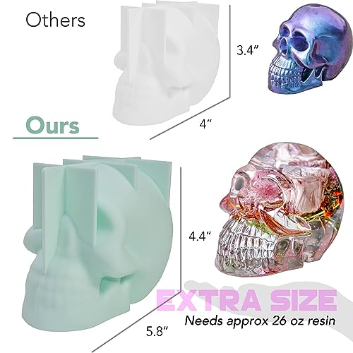 Skull Silicone Molds, 3D Extra Large Skeleton Skull Epoxy Resin Molds for Casting Arts Crafts, Home Decor, Parties and Holidays FaitmainX