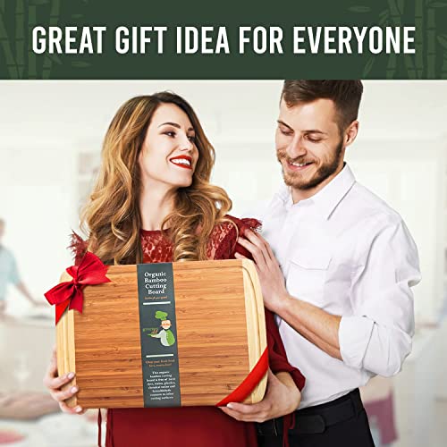 GREENER CHEF 18 Inch Extra Large Bamboo Cutting Board with Lifetime Replacements - Wood XL Cutting Boards for Kitchen - Organic Wooden Butcher Block Greener Chef