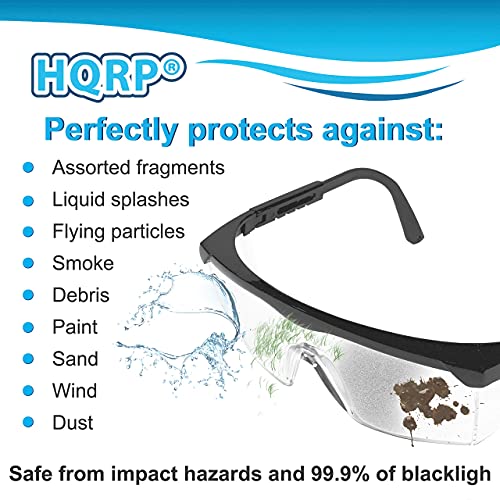 HQRP Clear Tint UV Protective Safety Goggles Glasses for Yard work, Gardening, Lawn mowing, Weed whacking, Hedge trimming, Wood working, HQRP