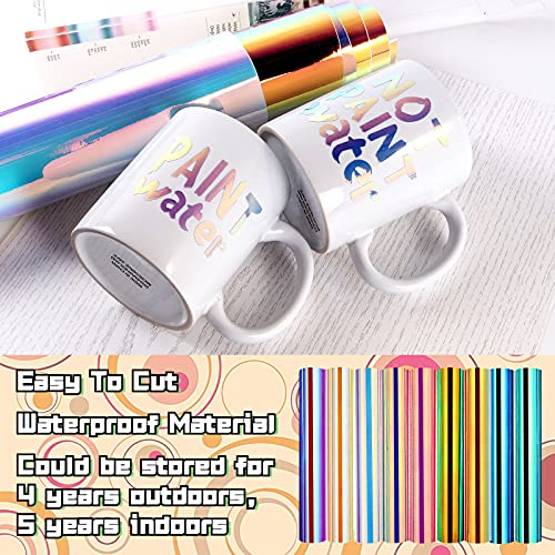 Lya Vinyl 9 Pack Holographic Vinyl for Cricut - 12" x 12" Permanent Holographic Vinyl Sheets for Decor Sticker, Party Decoration, Car Decal Lya Vinyl