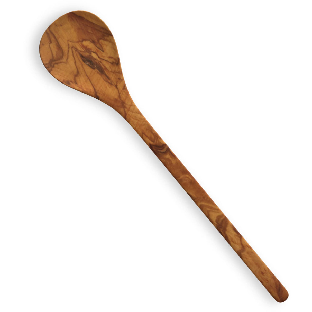 The Live Edge - Handmade Olive Wood Spoon 12" Long handle | Large Wooden Spoon for Cooking, Kitchen Utensil | Single Nonstick Wood Serving Spoons for The Live Edge