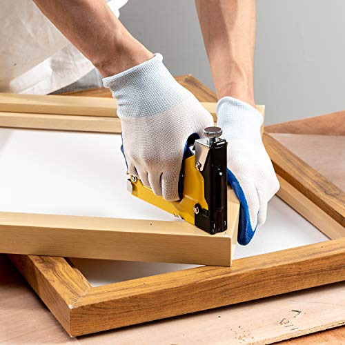 Upholstery 4 in 1 Staple Gun Heavy Duty, with 6000 Staples, Remover, Gloves, Manual Brad Nailer Power Adjustment Stapler Gun for Wood, Upholstery, YEAHOME