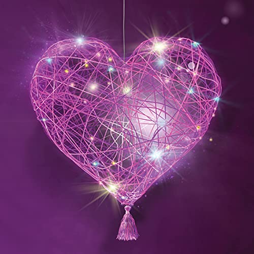 3D String Art Kit for Kids - Makes a Light-Up Heart Lantern - 20 Multi-Colored LED Bulbs - Kids Gifts - Crafts for Girls and Boys Ages 8-12 - DIY Dan&Darci