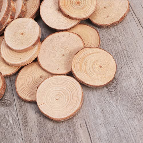 PartyKindom Natural Wood Slices for Centerpieces, 30 Pcs Round Wooden Discs Unfinished Wood Slices Wood Cookies Tree Slices Wooden Circles for Crafts PartyKindom