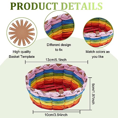 FREEBLOSS 12 Set Basket Making Kit Creative Raffia Basket with Instruction Basket Weaving Supplies for Adults Creative Woven Bowl Kits for Craft FREEBLOSS