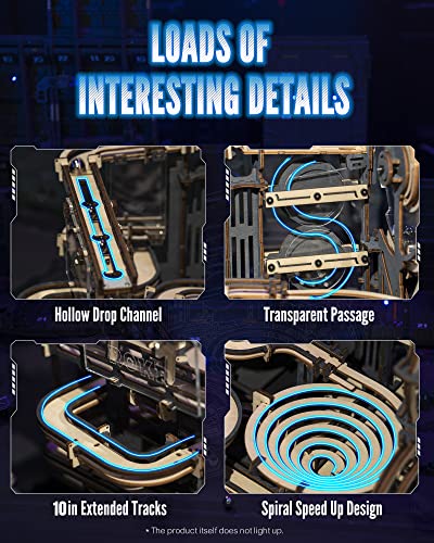 ROKR LGA01 Marble Night City 3D Wooden Marble Run Puzzle Building Kit for Adults ROKR