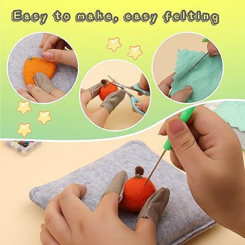 BAGERLA 118PCS Needles Felting Tool Kits, Wool Felting Tools with 80 PCS Needles Felting 3 Models Wooden Handles Large Felt Pad, 4-Sizes Felting BAGERLA