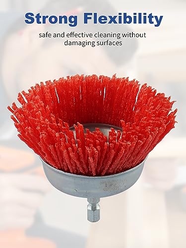 Rocaris 3 Pack Nylon Filament Abrasive Cup Brush Set with 1/4 Inch Hex Shank, for Removal of Rust/Corrosion/Paint - 80 Grit, 120 Grit, 240 Grit Rocaris