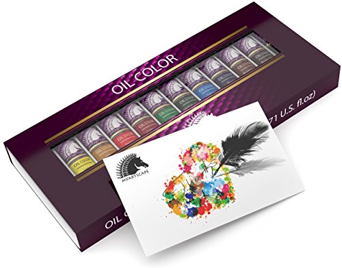 MyArtscape Oil Paint Set - 21ml x 12 Tubes - Artist Quality - Lightfast - Heavy Body - Highly Pigmented Oil-based Colors - Excellent Coverage - MyArtscape