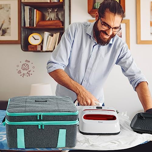 MYBAGZING Double-Layer Carrying Case for Cricut EasyPress 2(9X9), Sturdy Heat Press Bag, Cricut Storage Case With Pockets for Cricut Accessories, MYBAGZING