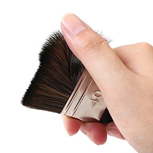 Dainayw Artist Flat Paint Brush-Large Wash Brushes Set for Gesso, Varnishes, Acrylic Painting, Watercolor, Wood, Wall, Furniture-Brush Cleaner 6 Pcs dainayw