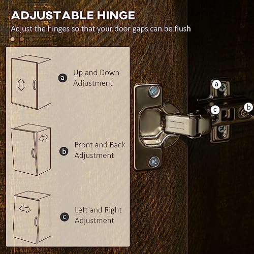 HOMCOM 72" Farmhouse Kitchen Pantry, 4-Door Rustic Storage Cabinet with Drawer and 3 Shelves, Walnut HOMCOM