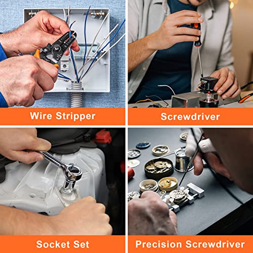 COMOWARE 20V Cordless Drill Set Combo Kit,120 Pcs Tool Kit for Home, Household Tool Sets for Men, Basic Tool Kit with Power Drill, Tool Set with COMOWARE