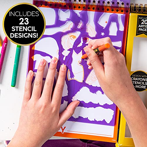 Horizon Group USA Rainbow High Scratch ‘n Style Fashion Sketchbook, Scratch Art, Coloring Book, Includes Stencils, Crayons, Scratch Art Stickers & Horizon Group USA