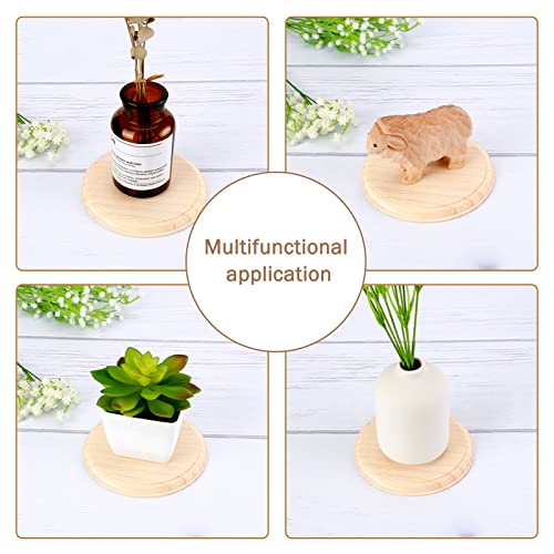 Pllieay 2Pcs 5 Inch Round Wooden Plaque Natural Pine Wood Base Unfinished Circle Plaque for Craft Projects and DIY Home Decoration Pllieay