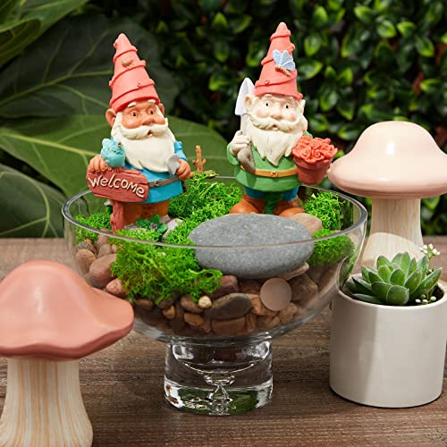 2 Pack Ceramics to Paint - Paint Your Own Garden Gnome Statues, Blank Paintable Ceramics for Adults (5 in) Bright Creations