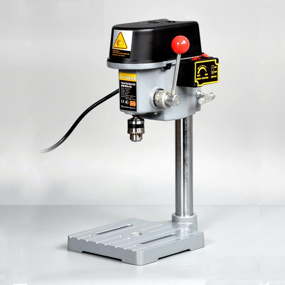 340W Mini Drill Press Bench, 110V 3 Speed Adjustable Benchtop Drill Press, Portable Bench Drill Workbench, Expanding Drilling Machine DIY Craft TFCFL