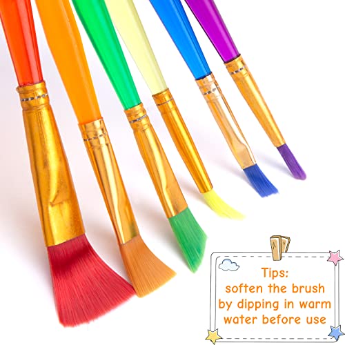 BigOtters Painting Brushes, 45PCS Kids All Purpose Paint Supplies Include Paint Cups with Lids Palette Tray Multi Sizes Paint Brush Set for Kids BigOtters
