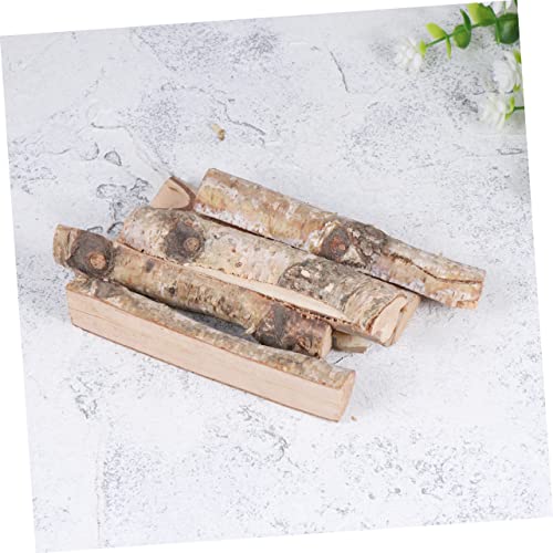 SEWACC 8 Pcs Nativity Decor Reptile Decor Artificial Fireplace Birch Log Bundle Mini Birch Logs Christmas Xmas Party Wood Pieces Christmas Photo SEWACC