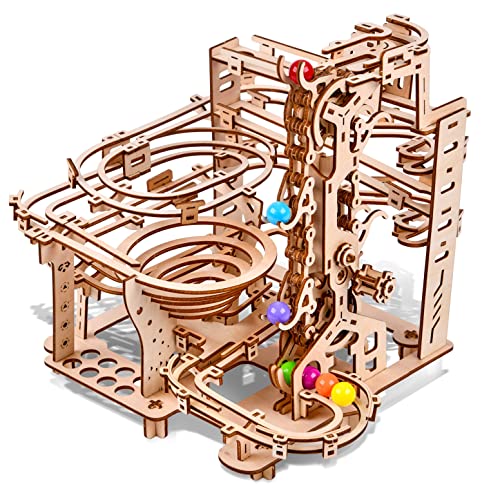 3D Wooden Puzzles Marble Run Chain Kit, Wood Creative Mechanical Puzzles Assembly Model Building Kits to Build for Adults & Kids, DIY Wooden Puzzle varbertos