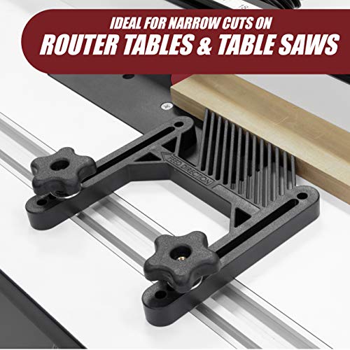 Fulton Single Deluxe Featherboard with Aluminum Miter Lock Bar and T Bolt Hardware for Track or Miter Slot Mounting Ideal for Table Saws Router Fulton