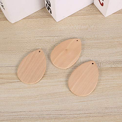 Healifty 20pcs Wedding Decorations Wedding Ornament Wooden Pendants Drop Shape Pendant Earrings Teardrop Earrings Ornament Earrings Wood Teardrop Healifty