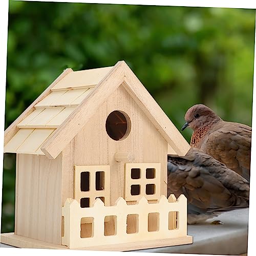 Yardwe 2pcs Creative Bird Nest Decoration Bird House Cage Parrot House Unfinished Wood Birdhouse DIY Wood Birdhouse Resting Place Birds Kids Craft Yardwe