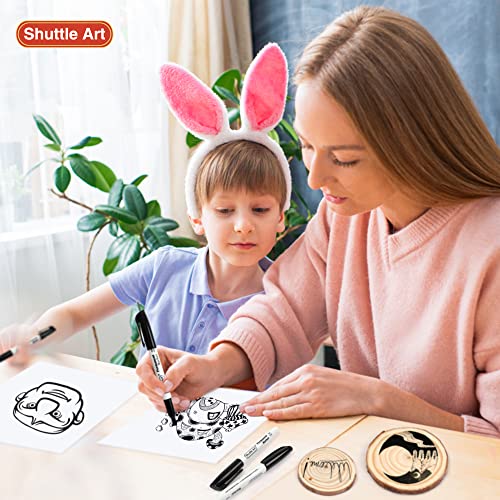 Shuttle Art Permanent Markers, 50 Pack Black Permanent Marker set,Fine Point, Works on Plastic,Wood,Stone,Metal and Glass for Doodling, Marking Shuttle Art