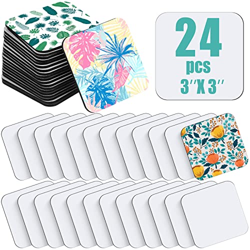 3 x 3 Inch Sublimation Blank Refrigerator Magnets Sublimation Square Fridge Magnets Sublimation Magnet Blanks MDF Sublimation Blanks DIY Decorative Flutesan