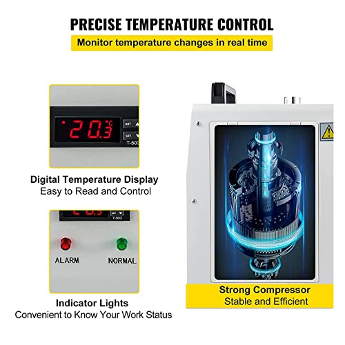 ZAC 7L S&A Industrial Water Chiller CW-5200DH Laser Chiller for CO2 Engraver Cutter Engraving Cutting CNC Spindle Water Cooling, Cools 5699BTU/H ZAC