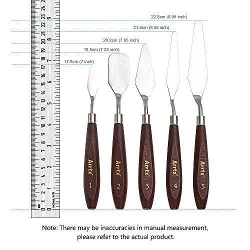 Bundle of 5 Pieces Painting Knives with Arrtx Acrylic Paint Pens, 32 Colors Brush Tip and Fine Tip (Dual Tip) Paint Markers for Rock Painting LIGHTWISH