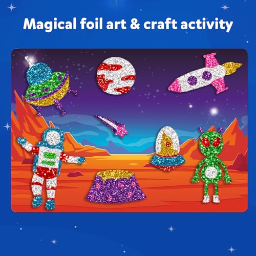 Skillmatics Art & Craft Activity - Foil Fun Space, No Mess Art for Kids, Craft Kits & Supplies, DIY Creative Activity, Gifts for Boys & Girls Ages 4, Skillmatics