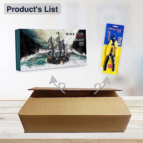 Piececool 3D Metal Puzzles for Adults, Black Pearl Pirate Ship Model Kits with DIY Tools, Watercraft Metal Model Building Kit for Birthday Piececool