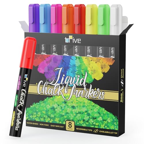 SILENART White Chalk Markers - 6 Pack with 24 Chalkboard Labels- White Dry  Er
