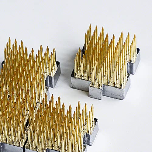 Wazakura 4PCS Interlocking Mini Ikebana Kenzan Flower Frog, Made in Japan, Japanese Floral Arranging Pin Holder - 1.25"(32mm) x1.18(30mm) Brass, 4PCS Hanafubuki