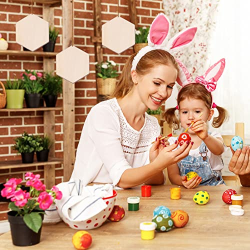 MAGICLULU 100pcs 25MM Unfinished Hexagon Wood Slices Wooden Unpainted Hexagon Blocks Blank Hexagon Wood Cutouts for DIY Crafts Home Decoration MAGICLULU