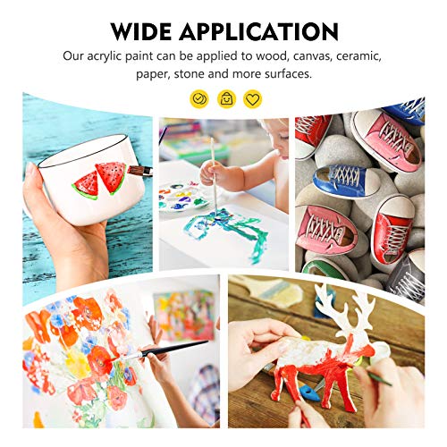 Magicfly Bulk Acrylic Paint Set, 14 Rich Pigments Colors (280 ml/9.47 fl oz.) Acrylic Paint Bottles, Non-Fading, Non-Toxic Craft Paints for Painting Magicfly