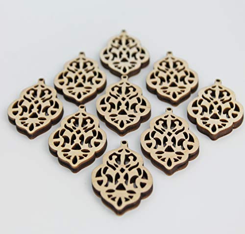 ALL SIZES BULK (12pc to 100pc) Unfinished Wood Laser Cutout Chandelier Scroll Dangle Earring Jewelry Blanks Shape Crafts Made in Texas Texan Wood Crafts