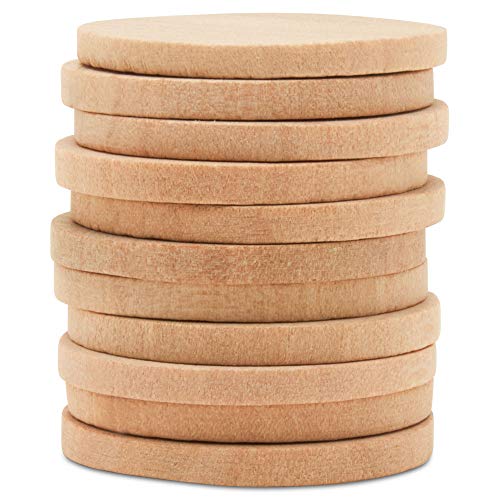 Wood Discs and Blank Tokens for Crafts, 1-1/4 x 1/8 inch Wooden Coins, Pack of 100 Unfinished Wood Circles, by Woodpeckers Woodpeckers