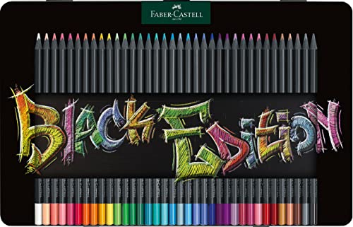 Faber-Castell Colouring Pencils Black Edition, tin of 36 tin of 12 Faber-Castell