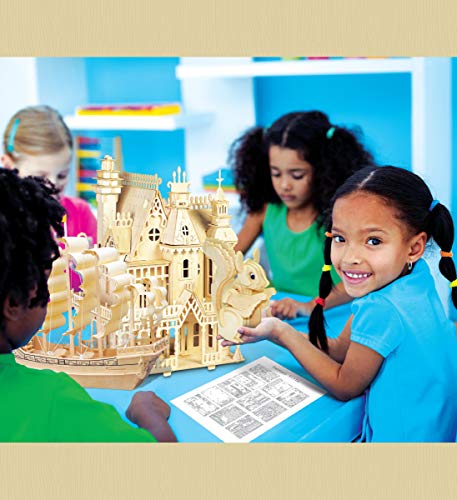 Puzzled 3D Puzzle Ancient Sailboat Wood Craft Construction Model Kit, Unique & Educational DIY Wooden Toy Assemble Model Unfinished Crafting Hobby Puzzled