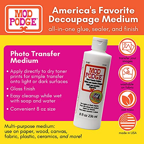 Mod Podge Photo Transfer Medium (8-Ounce), CS15067 Mod Podge