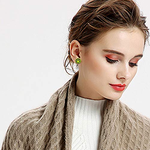 60 Pcs Mini Wood Stud Earring Blanks Laser Cut Craft Wood Shapes (Paw Print) CHENRUI