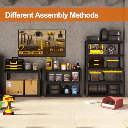 Gadroad 5 Tier Shelving Heavy Duty Storage Shelves Adjustable Garage Utility Shelf Rack Metal Shelving Unit Multipurpose Shelf Warehouse Basement Gadroad